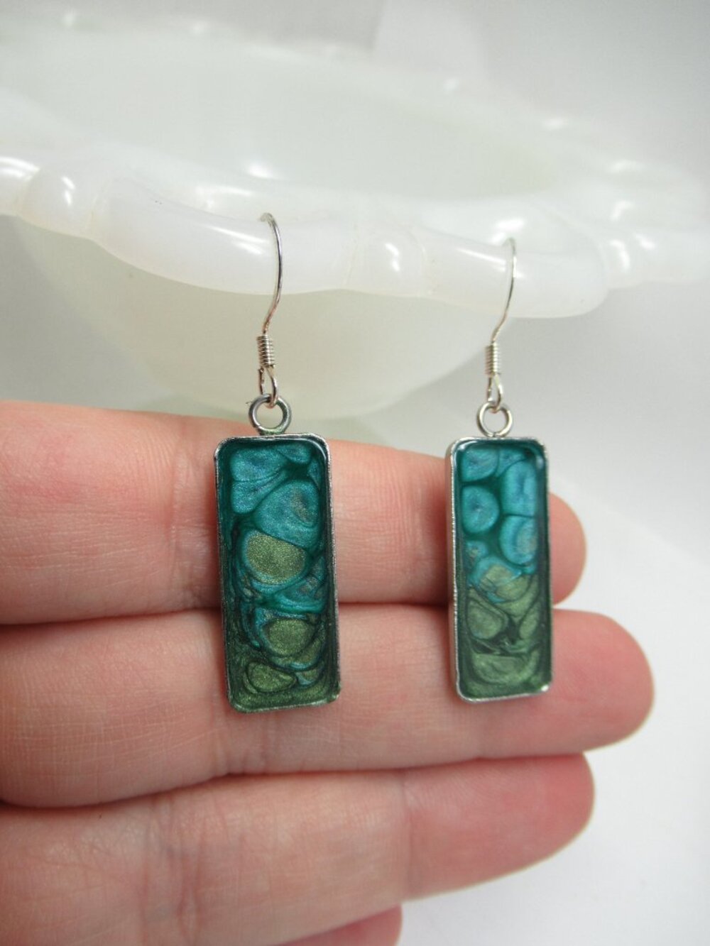Rectangle Pebeo Earrings - Picture 4 of 8